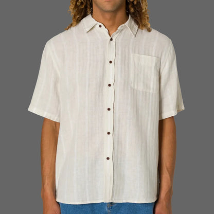 chemise homme katin rayures blanches blanches ton sur ton
