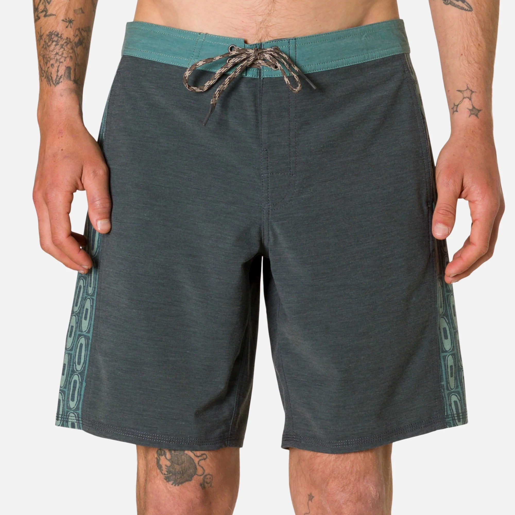 short hybride katin homme gris taille plate avec cordon de serrage