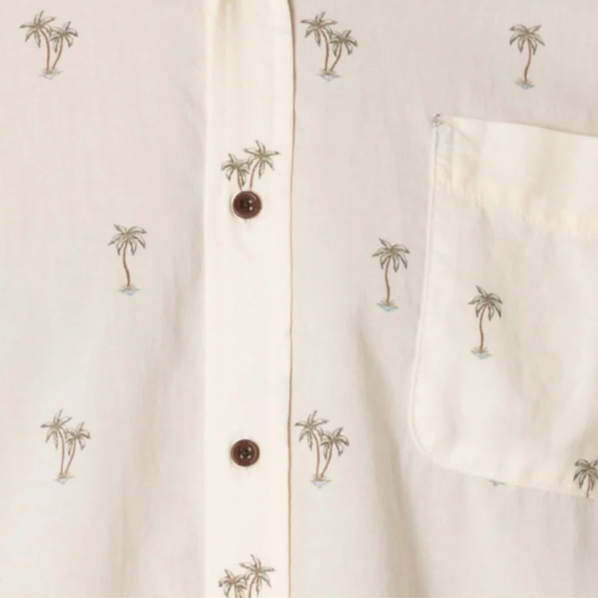 detail imprime palmier chemise katin coton