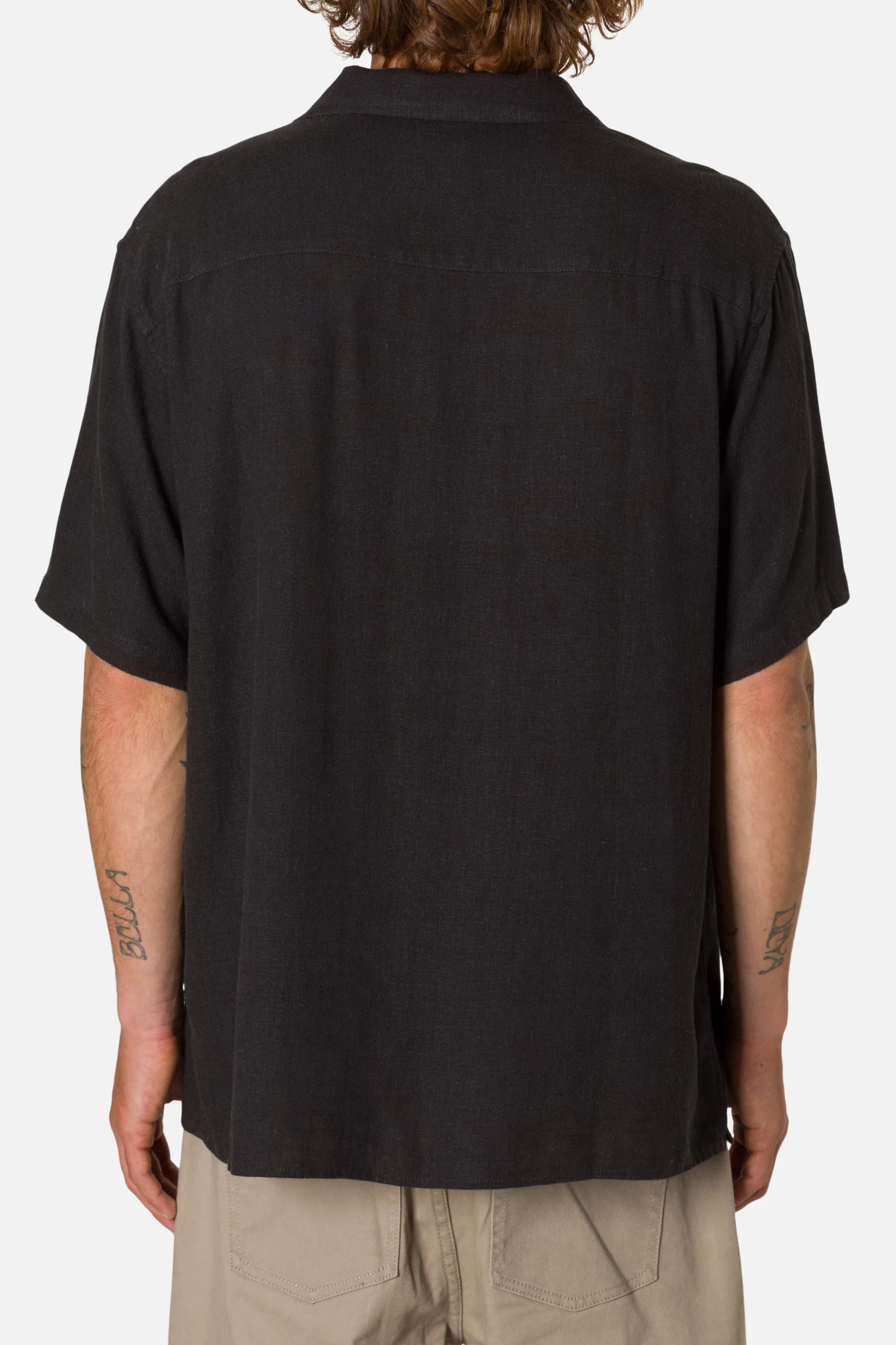 chemise noire en lin homme legere katin teller 