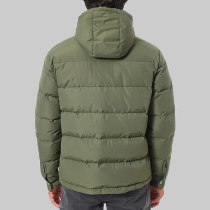 doudoune kaiki homme avec capuche en duvet et imperméable portée vue de dos