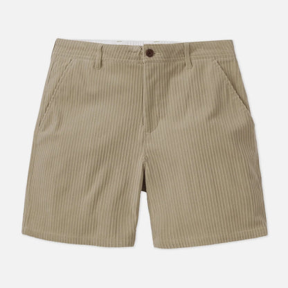 Bermuda homme Katin Kenneth aluminium en velours côtelé high-low présenté à plat