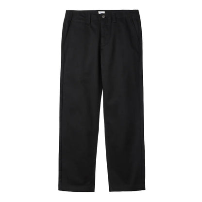 Pantalon chino Katin Clark noir présenté seul de face, ceinture avec passants, fermeture centrale et jambes droites.