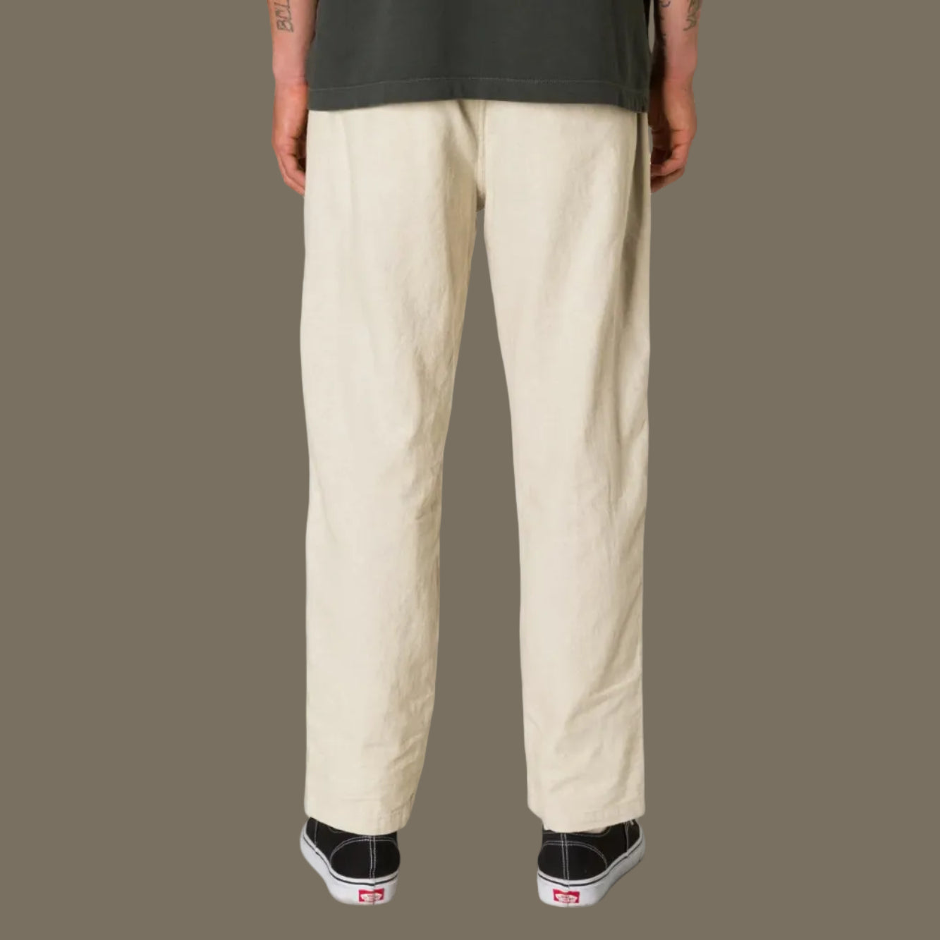 pantalon katin beige vue arriere coupe cropped homme