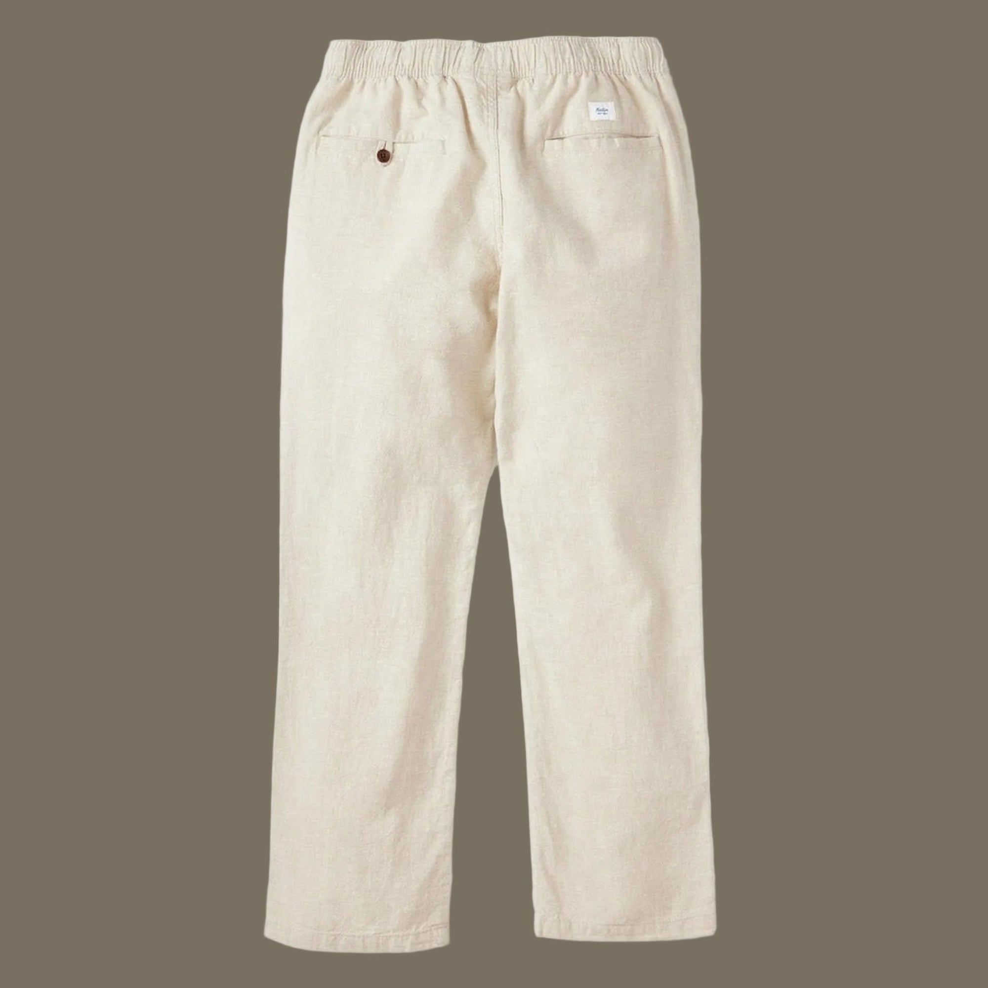 Pantalon homme lin surfwear Katin Isaiah Local light gray coupe droite 