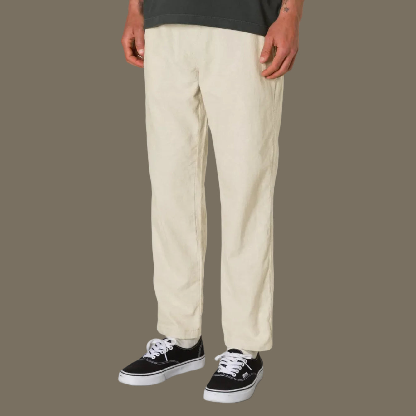 pantalon homme katin isaiah local beige coupe courte tapered style estival