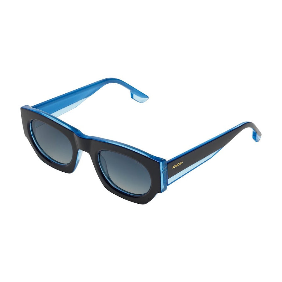 vue de profil facade noire et intérieur bleu