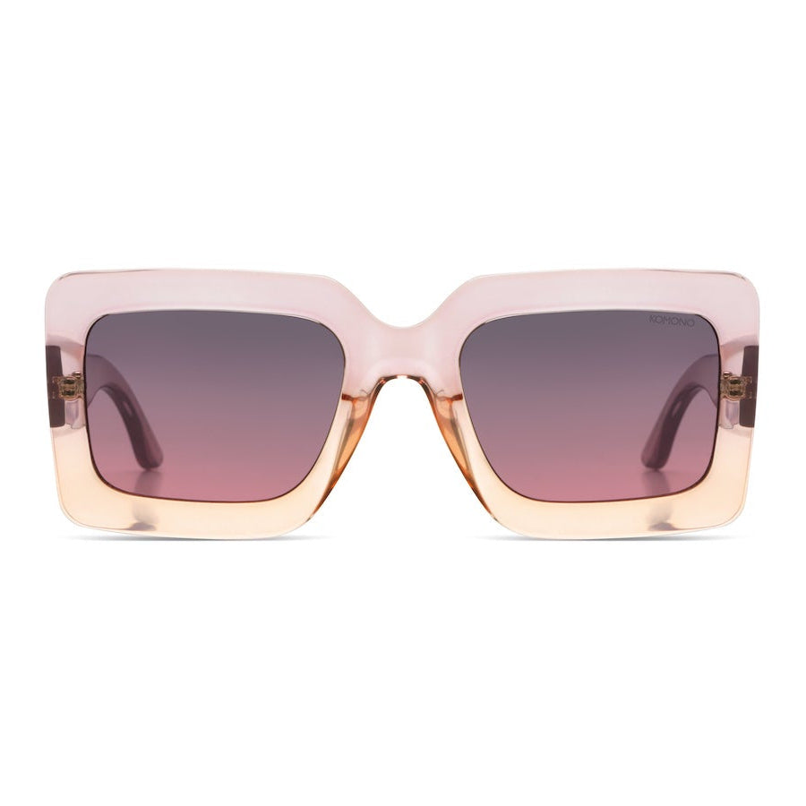 grande lunettes de soleil femme rose monture transparente verres roses