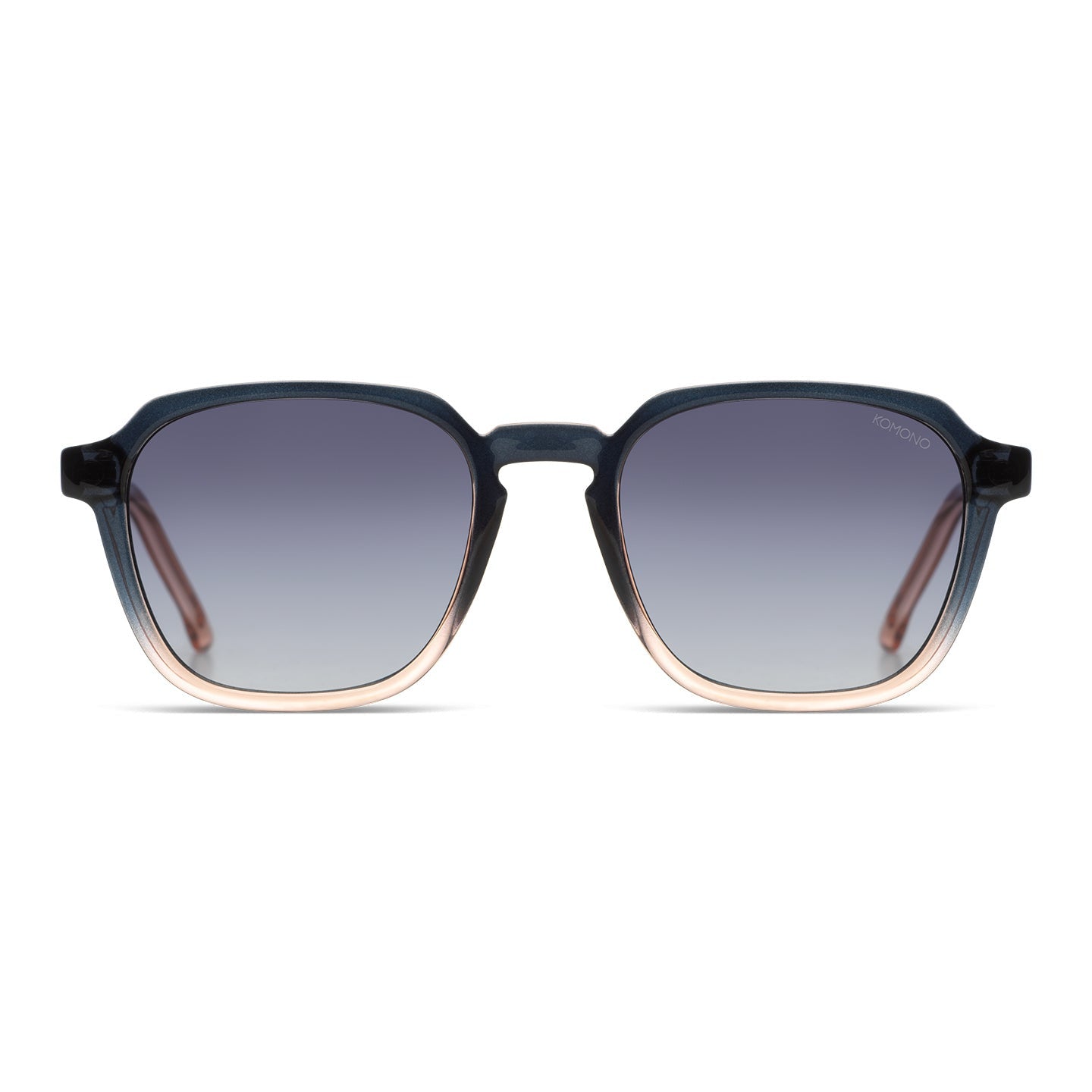 lunettes de soleil unisexe carrees bleu et beige