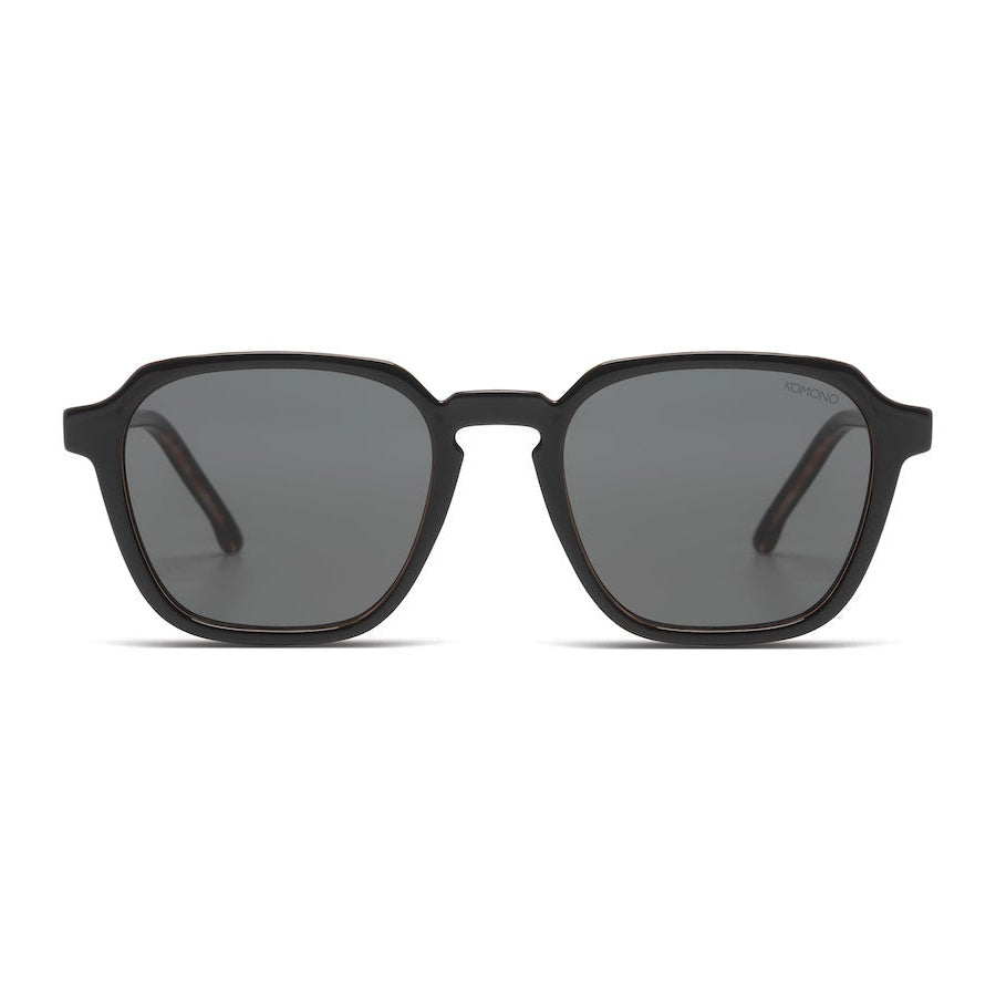 vue de face monture noire verres gris