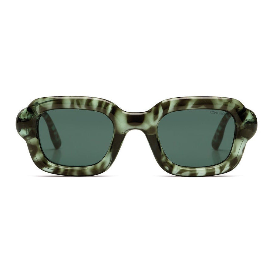 lunettes vertes montures transparente zebrée verres vert unisexe komono miles