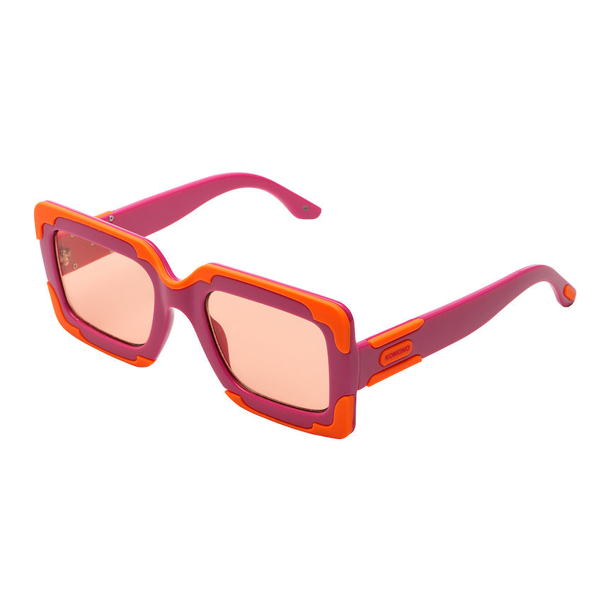 lunettes de soleil rose et orange komono lana vue de profil