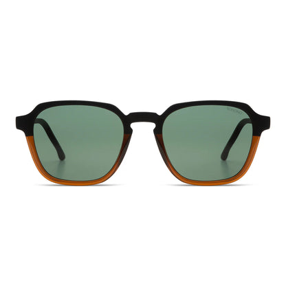 monture noire et marron verres vert