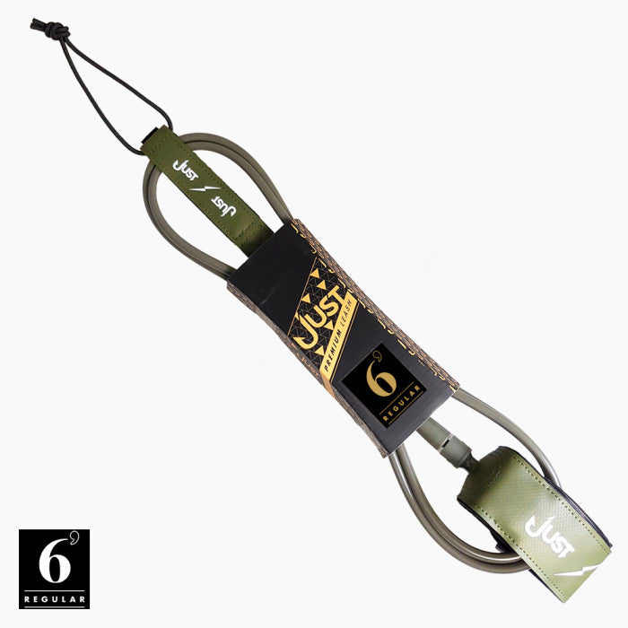 just leash surf 6' vert armée vu replié dans son carton d'emballage