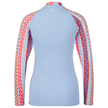 RIP CURL LYCRA FEMME RASHGUARD  MANCHES LONGUES COASTAL INSTINCT Bleu