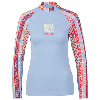 RIP CURL LYCRA FEMME RASHGUARD  MANCHES LONGUES COASTAL INSTINCT Bleu