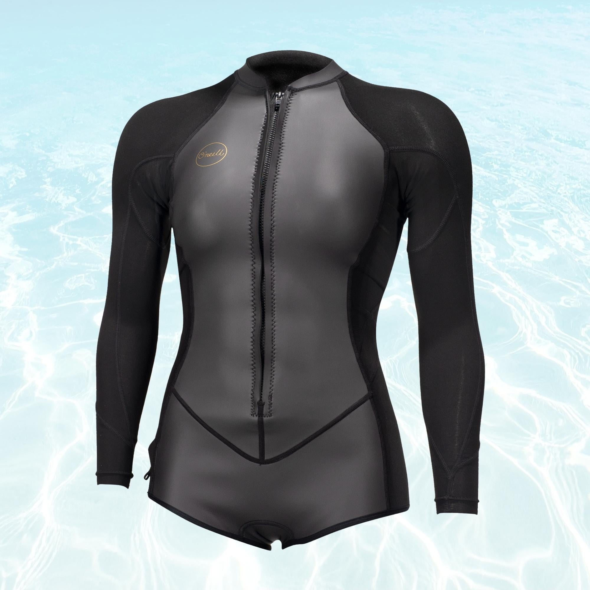 vue face a plat o'neill combinaison maillot shorty femme neoprene bahia 2/1mm 