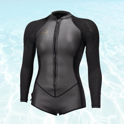 vue face a plat o'neill combinaison maillot shorty femme neoprene bahia 2/1mm 