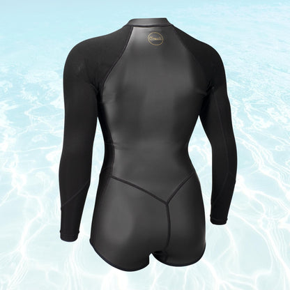 vue dos a plat o'neill combinaison maillot shorty femme neoprene bahia 2/1mm 