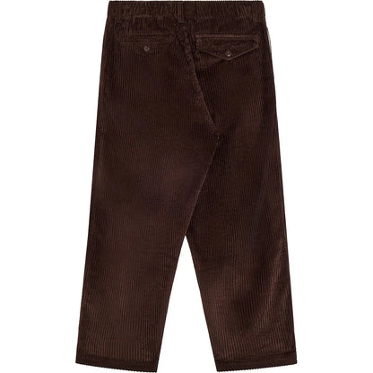 Pantalon large Bask in the Sun Pablo marron chocolat en velours côtelé, vue arrière