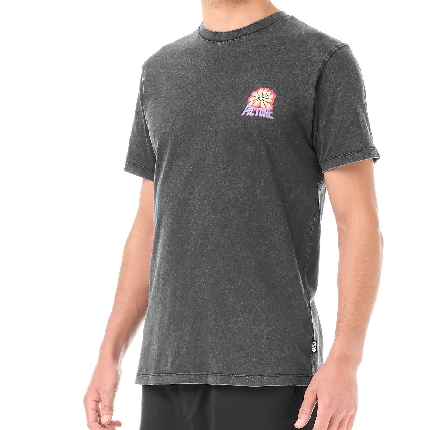 PICTURE T-SHIRT KARO Black Washed