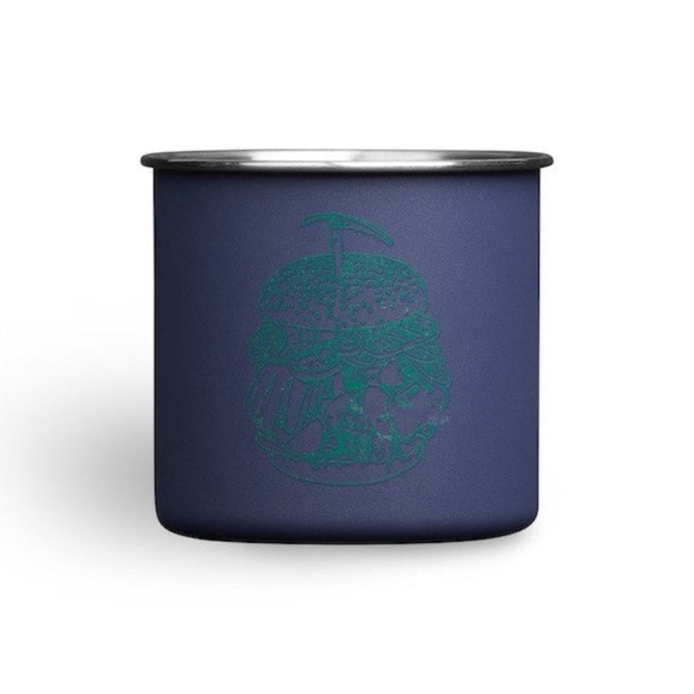 tasse violette avec logo vert