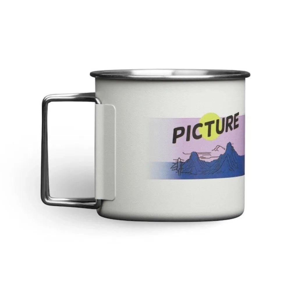 tasse camping blanche avec anses repliables logo rose