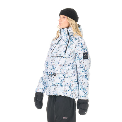 Veste de snowboard femme Picture Luma 1/4 Zip Schrubby Print portée de profil, aperçu de la coupe ample