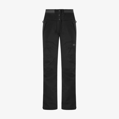 Picture Treva Black présenté seul de face, pantalon de neige femme noir à coupe droite