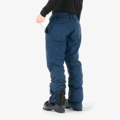Pantalon de snowboard homme Picture Plan Pants Dress Blues porté de trois-quarts arrière, détail de la silhouette et des poches