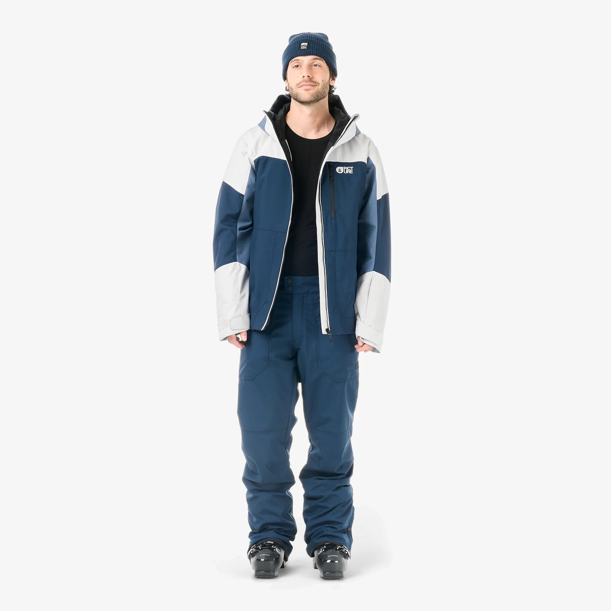 Tenue de ski homme Picture avec pantalon Plan Pants Dress Blues et veste assortie portée de face