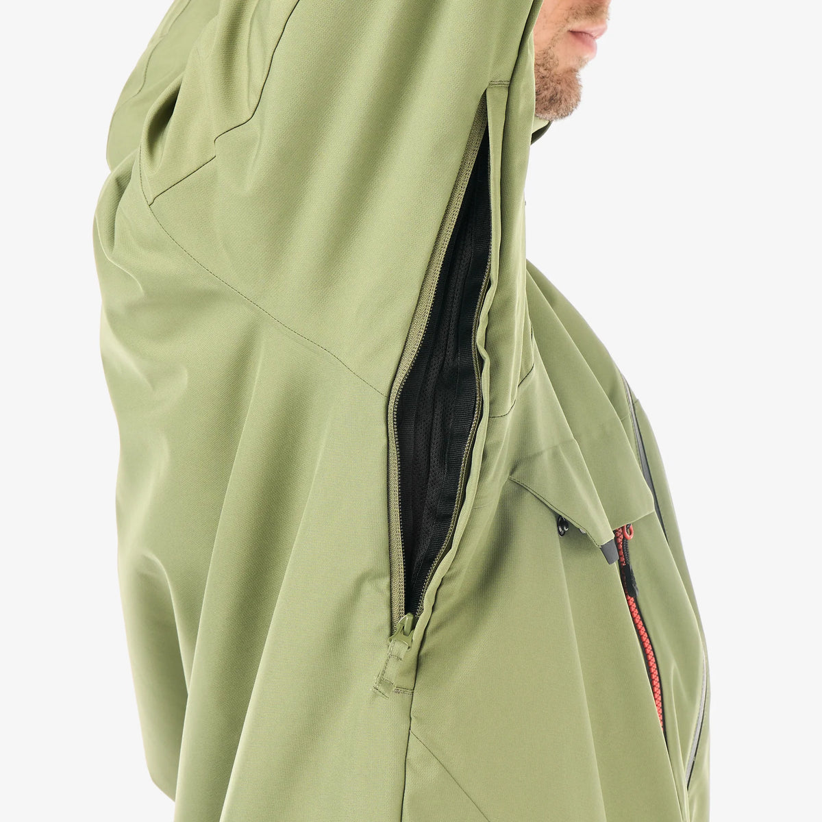 Aération zippée sous le bras de la veste de ski homme Picture Felnor JKT Olivine