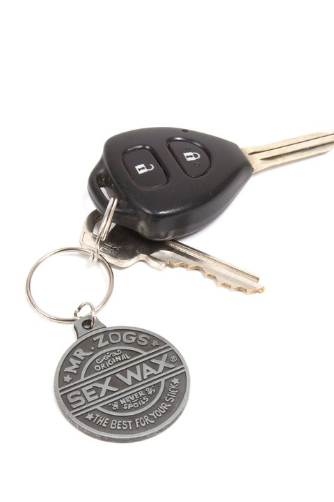 porte clef surf sex wax avec clé accrochée