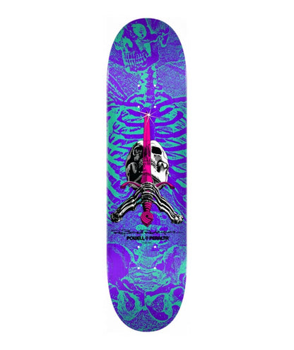 POWELL PERALTA PLATEAU SKATE SKULL SWORD Turquoise purple