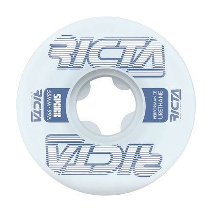 roues de skate ricta blanche sparx avec motif bleus vue de face