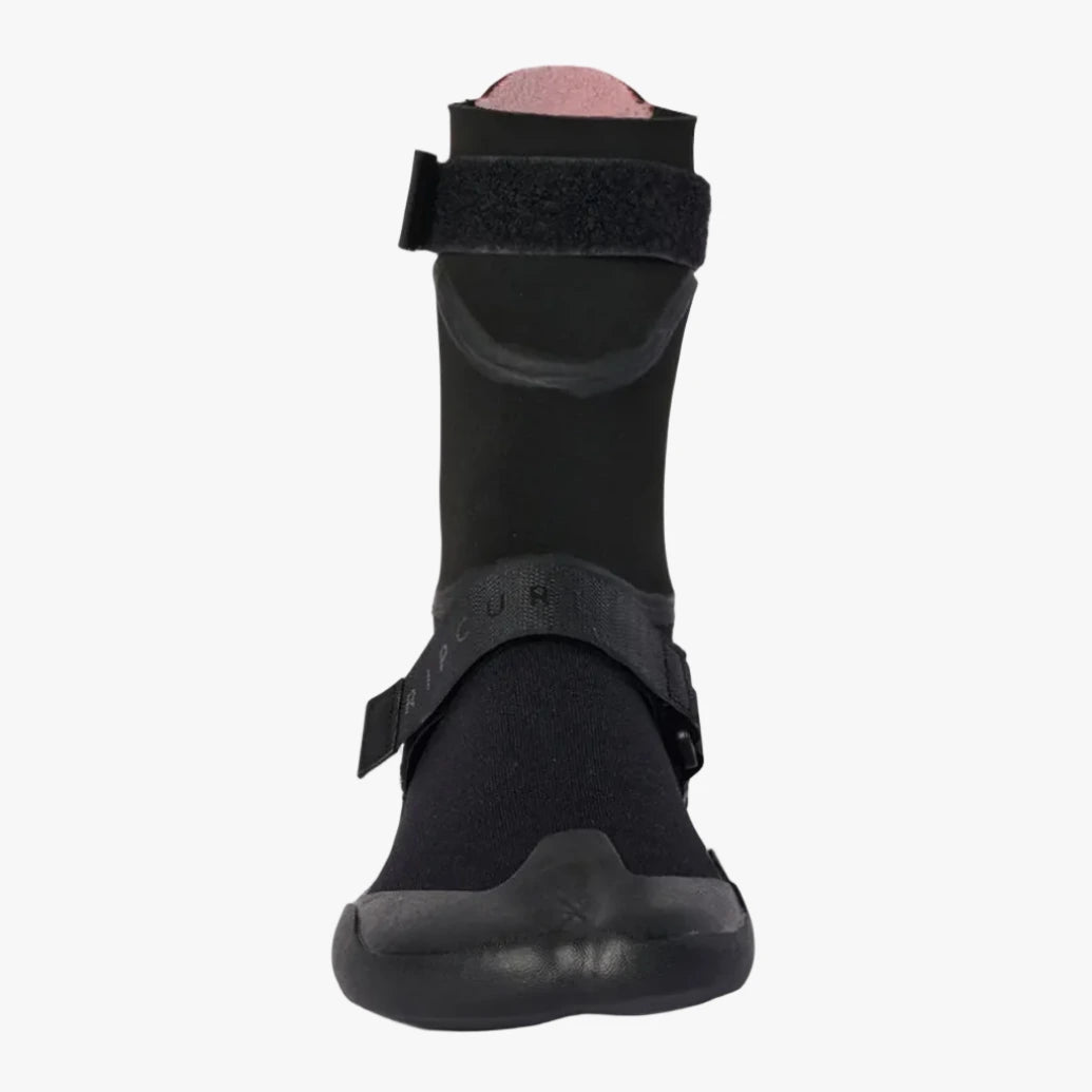 Vue avant du chausson Flashbomb Split Toe noir, tige néoprène montante et double fermeture par scratch