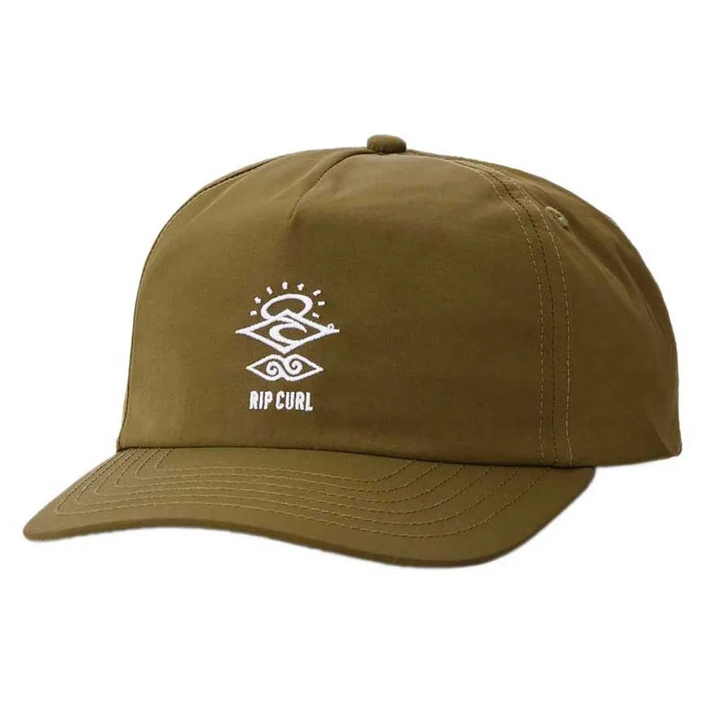 casquette kaki avec broderie logo rip curl blanc devant