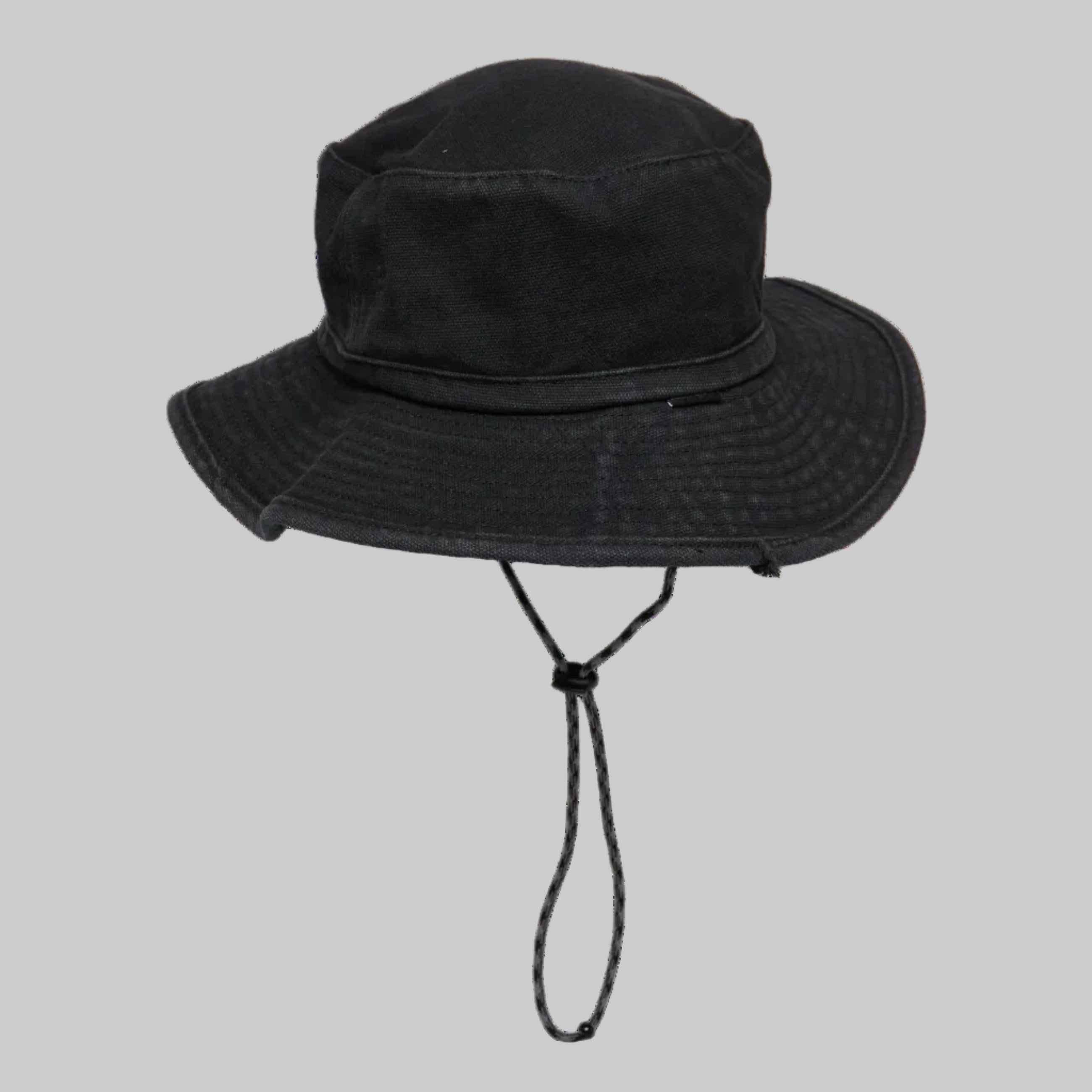 bob unisexe noir avec cordon ajustable vue arriere