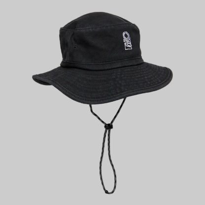 bob noir avec cordon sous menton unisexe avec logo rip curl blanc brode