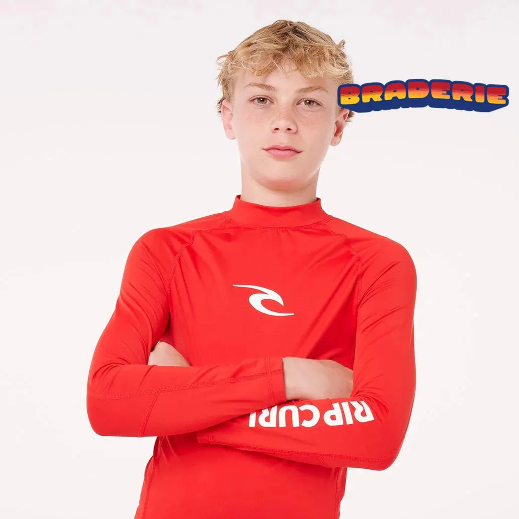 RIP CURL LYCRA ENFANT MANCHES LONGUES Rouge