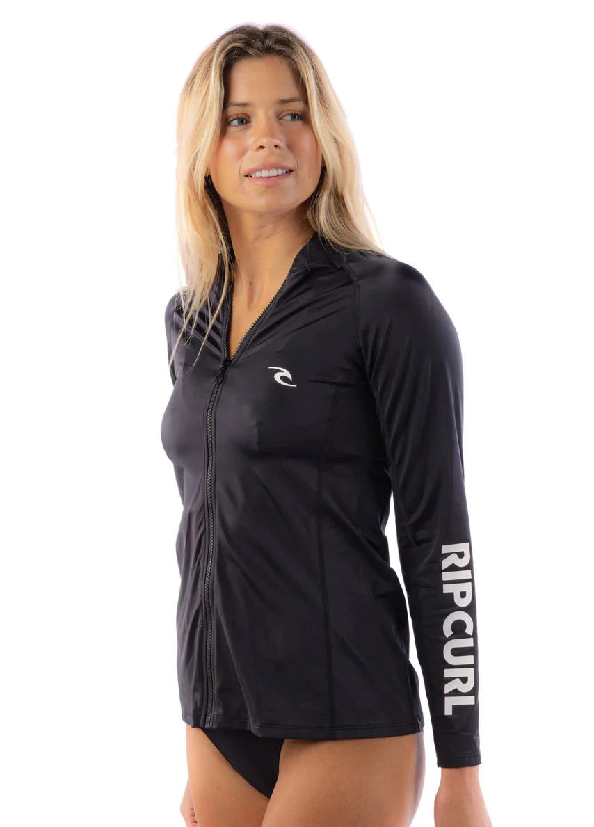 RIP CURL FEMME LYCRA MANCHES LONGUES ZIP noir