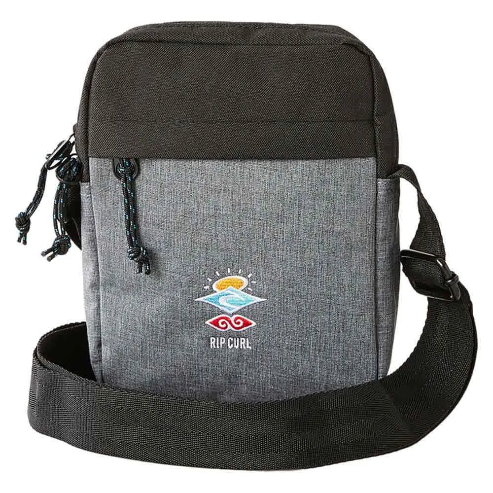 sacoche unisexe grise rip curl avec logo multicolore brode
