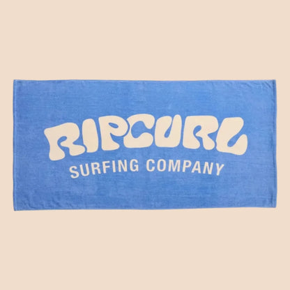 serviette de plage unisexe bleue avec logo rip curl blanc casse
