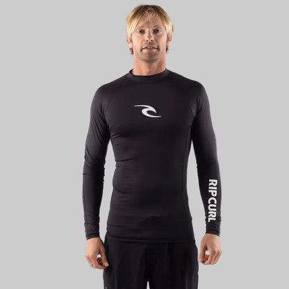 rashguard surf homme rip curl manches longues noir vue de face