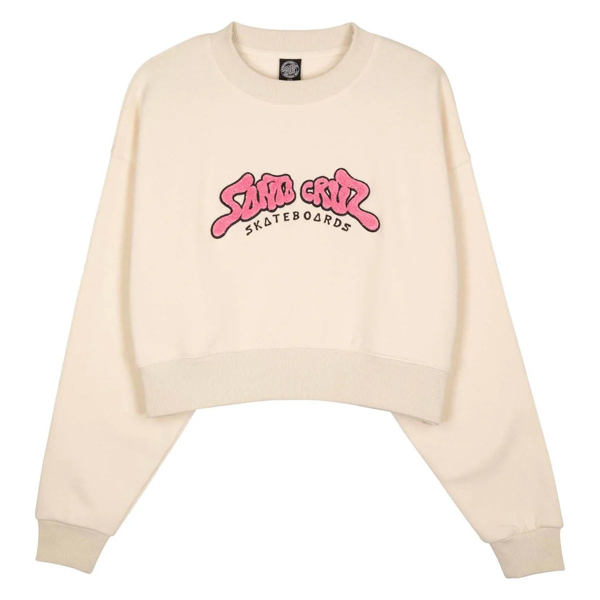 sweat santa cruz winkowski 8baller femme crew beige print relief skate retro