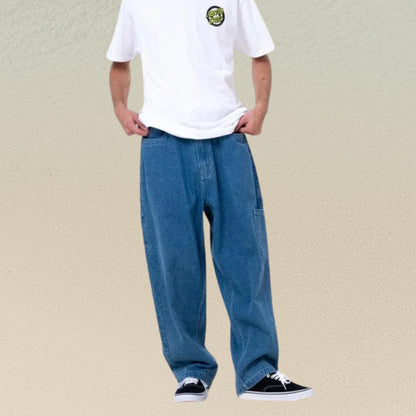 jean baggy skate santacruz vue de face total look