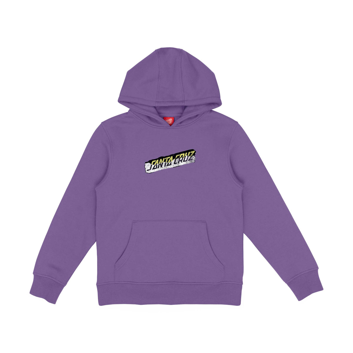 Face du hoodie Santa Cruz avec poche kangourou et petit logo graphique placé au centre de la poitrine