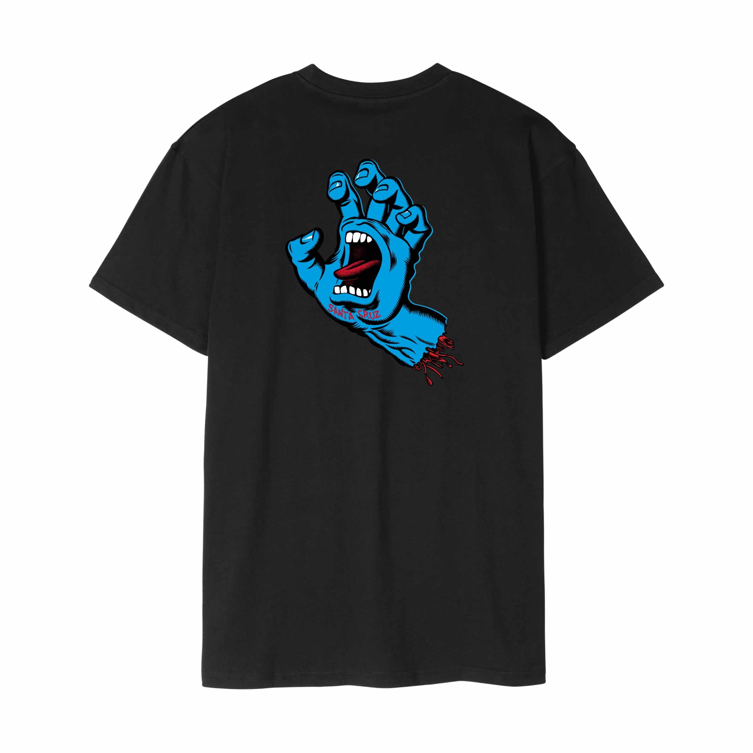SANTA CRUZ T-SHIRT SCREAMING HAND CHEST Black-Massilia Surf Shop