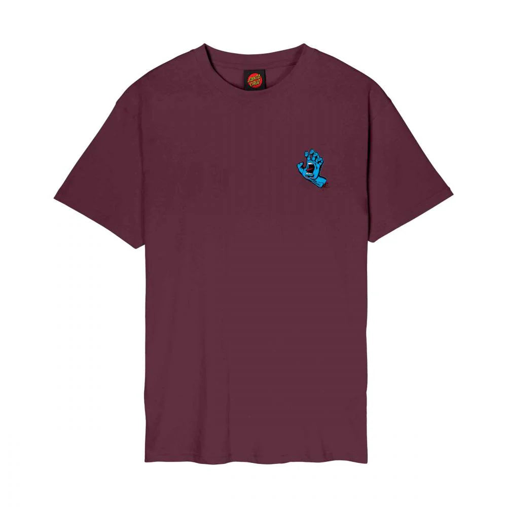 vue avant avec petit  logo main bleue poitrine