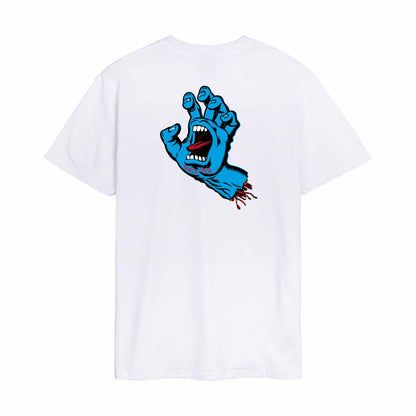 SANTA CRUZ T-SHIRT SCREAMING HAND CHEST White-Massilia Surf Shop